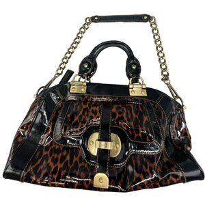 rafe New York handbag purse chain shoulder strap 2 handles foe animal print READ